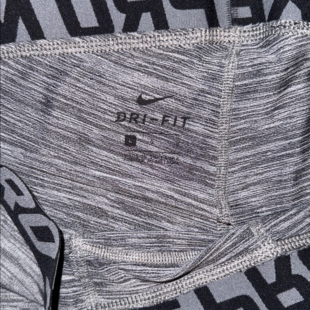 Nike Pro men’s Heathered Black and Gray Leggings Sz L - Picture 2 of 3